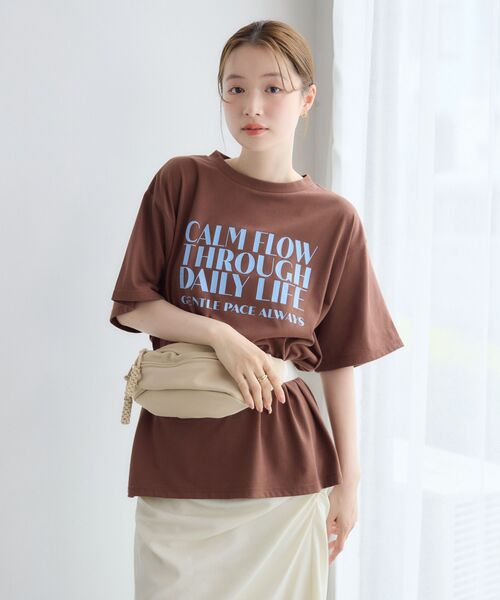 RETRO GIRL(レトロガール)の「クラックプリントBIGTシャツ(Tシャツ/カットソー・レディース・オフホワイト/チャコールグレー/ブラウン・FREE)」の16枚目の写真