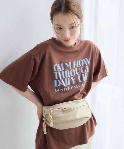 RETRO GIRL(レトロガール)の「クラックプリントBIGTシャツ(Tシャツ/カットソー・レディース・オフホワイト/チャコールグレー/ブラウン・FREE)」の18枚目の写真