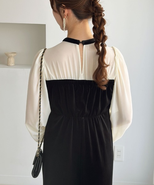 GeeRA(ジーラ)の「シアー&リボンデザインベロアワンピース(ドレス・レディース・ブラック系その他/ブラック・X-LARGE/LARGE/MEDIUM)」の17枚目の写真