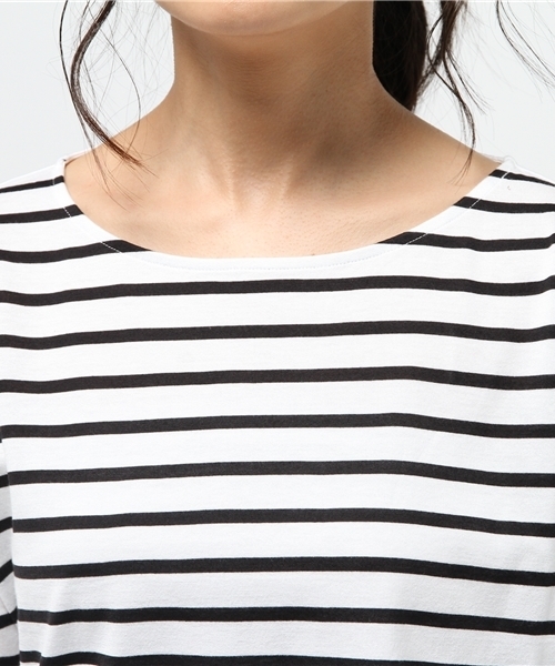 URBAN RESEARCH(アーバンリサーチ)の「UR ペルビアンボートネックプルオーバー(Tシャツ/カットソー・レディース・ホワイト/ホワイト系その他/ネイビー/ラベンダー・FREE)」の10枚目の写真