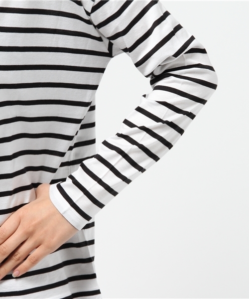 URBAN RESEARCH(アーバンリサーチ)の「UR ペルビアンボートネックプルオーバー(Tシャツ/カットソー・レディース・ホワイト/ホワイト系その他/ネイビー/ラベンダー・FREE)」の11枚目の写真