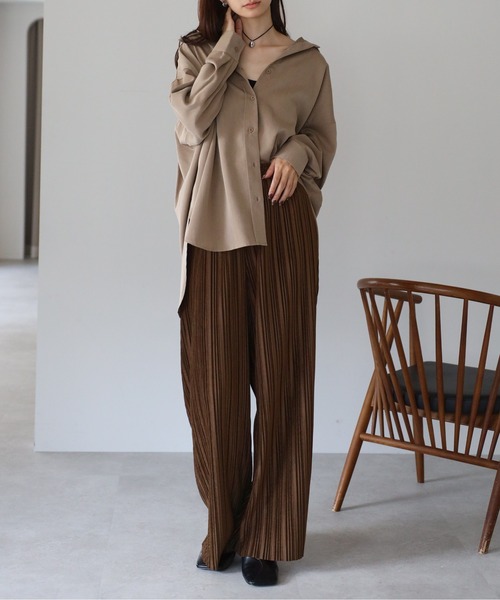 amini(アミニ)の「セルフカットベロア風プリーツパンツ(その他パンツ・レディース・ブラック/ブラウン/チャコールグレー・MEDIUM)」の12枚目の写真