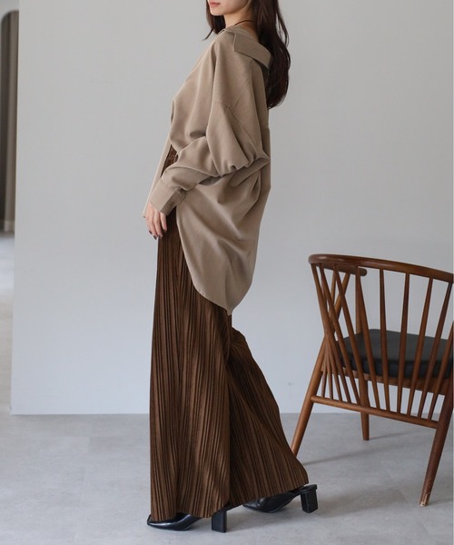 amini(アミニ)の「セルフカットベロア風プリーツパンツ(その他パンツ・レディース・ブラック/ブラウン/チャコールグレー・MEDIUM)」の14枚目の写真