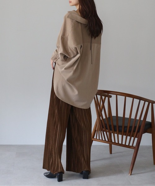 amini(アミニ)の「セルフカットベロア風プリーツパンツ(その他パンツ・レディース・ブラック/ブラウン/チャコールグレー・MEDIUM)」の16枚目の写真