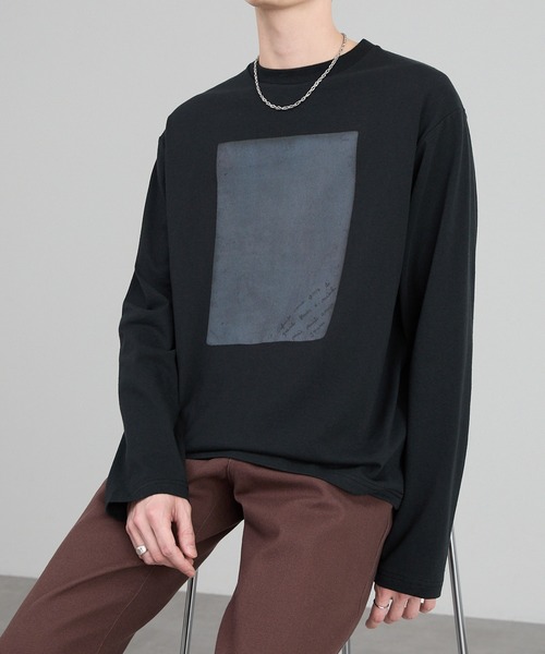 CIYOT(シヨウト)の「【CIYOT】アートグラフィック オーバーサイズ クルーネックロンT(Tシャツ/カットソー・メンズ・ホワイト系/モスグリーン/スミクロ/ダークブラウン系/ホワイト・L/S/M)」の3枚目の写真