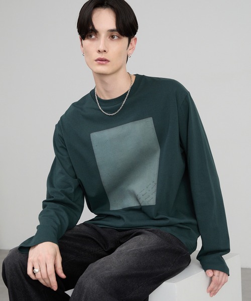 CIYOT(シヨウト)の「【CIYOT】アートグラフィック オーバーサイズ クルーネックロンT(Tシャツ/カットソー・メンズ・ホワイト系/モスグリーン/スミクロ/ダークブラウン系/ホワイト・L/S/M)」の15枚目の写真