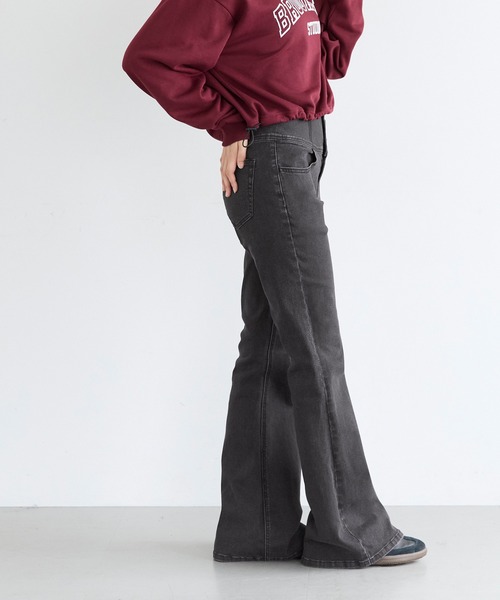 coca（coca）（コカ）の「ユース　デニムハイウエストフレアパンツ（デニムパンツ・レディース・ブラック/ライトブルー・L/M/S）」の10枚目の写真