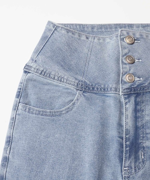 coca（coca）（コカ）の「ユース　デニムハイウエストフレアパンツ（デニムパンツ・レディース・ブラック/ライトブルー・L/M/S）」の14枚目の写真
