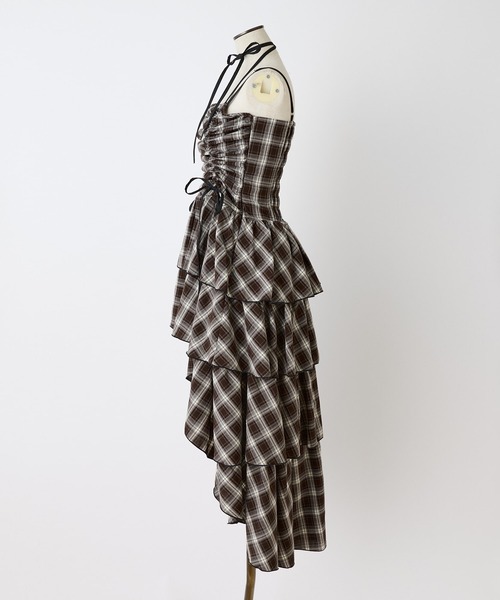 one after another NICE CLAUP(ワンアフターアナザーナイスクラップ)の「アシメティアードロングワンピース(ワンピース・レディース・ブラック系その他/ブラウン系その他/ベージュ・FREE)」の17枚目の写真
