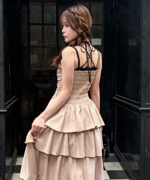 one after another NICE CLAUP(ワンアフターアナザーナイスクラップ)の「アシメティアードロングワンピース(ワンピース・レディース・ブラック系その他/ブラウン系その他/ベージュ・FREE)」の13枚目の写真
