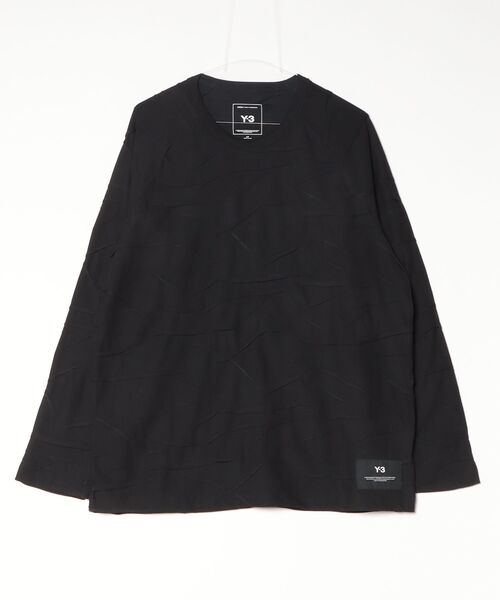 Y-3(ワイスリー)の「Y-3 PLEATED OVERSIZED LONG SLEEVE TEE(Tシャツ/カットソー・メンズ・ブラック・X-LARGE/XX-LARGE/X-SMALL/SMALL/MEDIUM/LARGE)」の2枚目の写真