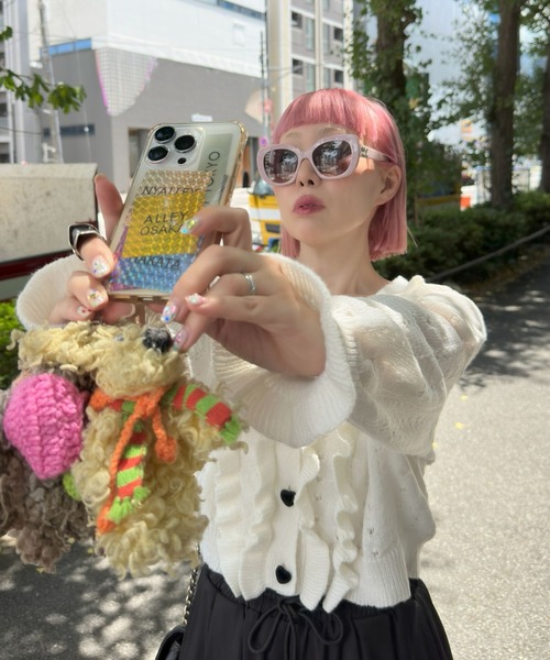 Alley Tokyo（アリートーキョー）の「ハートボタンフリフリ透かし編みカーデ（カーディガン/ボレロ・レディース・オフホワイト/ブルー・FREE）」の21枚目の写真