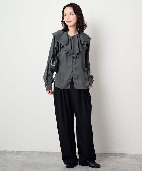 SLOBE IENA(スローブイエナ)の「SLOBE レザーフラップショルダーバッグ(ショルダーバッグ・レディース・ブラウン/ブラック・FREE)」の10枚目の写真
