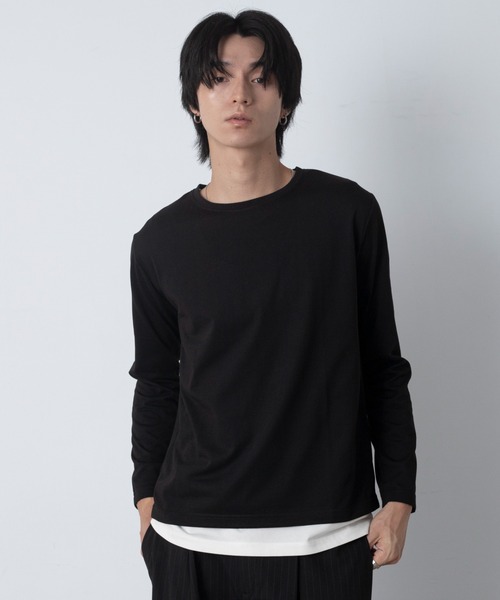 LUCY（ルーシー）の「LUCY/【26年秋冬新作】ルーズネックスラブT(LS)（Tシャツ/カットソー・メンズ・ブラック/ホワイト・MEDIUM/LARGE）」の2枚目の写真
