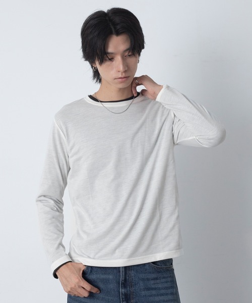 LUCY（ルーシー）の「LUCY/【26年秋冬新作】ルーズネックスラブT(LS)（Tシャツ/カットソー・メンズ・ブラック/ホワイト・MEDIUM/LARGE）」の8枚目の写真
