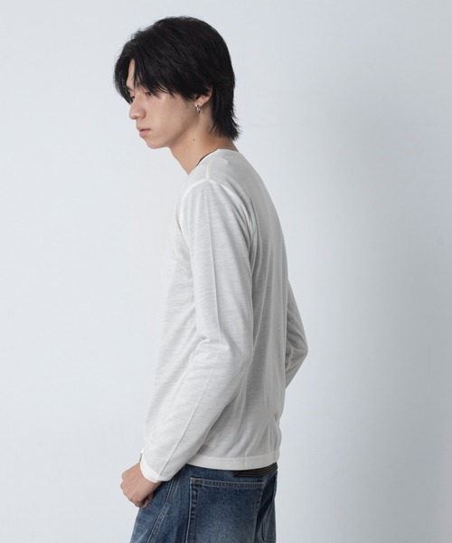 LUCY（ルーシー）の「LUCY/【26年秋冬新作】ルーズネックスラブT(LS)（Tシャツ/カットソー・メンズ・ブラック/ホワイト・MEDIUM/LARGE）」の10枚目の写真