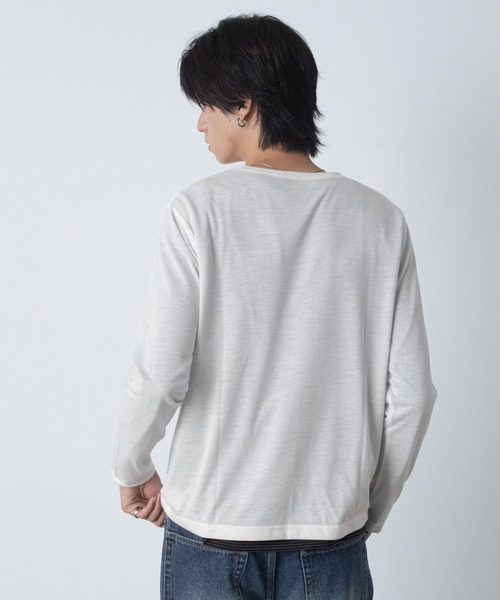 LUCY（ルーシー）の「LUCY/【26年秋冬新作】ルーズネックスラブT(LS)（Tシャツ/カットソー・メンズ・ブラック/ホワイト・MEDIUM/LARGE）」の11枚目の写真