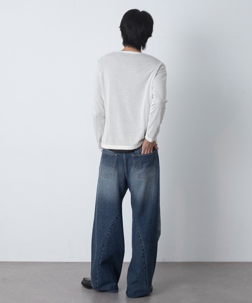 LUCY（ルーシー）の「LUCY/【26年秋冬新作】ルーズネックスラブT(LS)（Tシャツ/カットソー・メンズ・ブラック/ホワイト・MEDIUM/LARGE）」の15枚目の写真