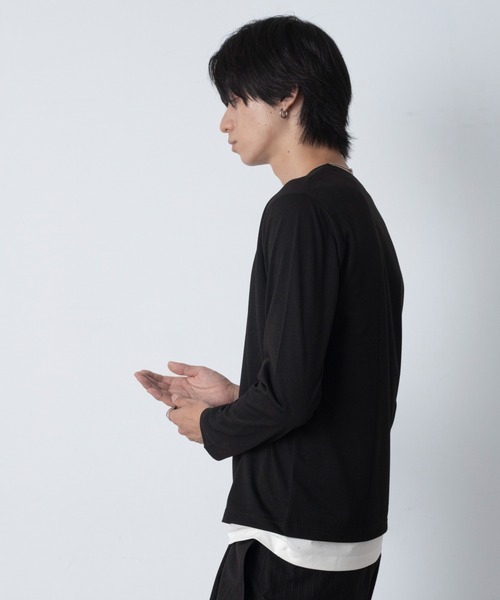 LUCY（ルーシー）の「LUCY/【26年秋冬新作】ルーズネックスラブT(LS)（Tシャツ/カットソー・メンズ・ブラック/ホワイト・MEDIUM/LARGE）」の19枚目の写真