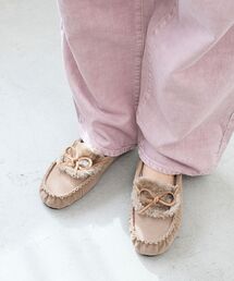 《WEB限定》ファーデザインモカシンシューズ