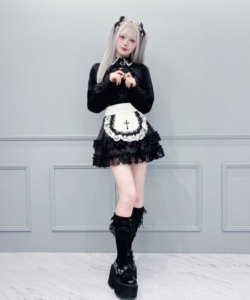 MA*RS(アメーバーマーズ)の「胸開きクロス刺繍ブラウス(シャツ/ブラウス・レディース・ブラック/ホワイト・FREE)」の8枚目の写真