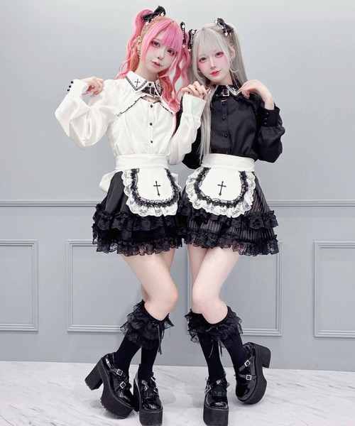 MA*RS(アメーバーマーズ)の「胸開きクロス刺繍ブラウス(シャツ/ブラウス・レディース・ブラック/ホワイト・FREE)」の10枚目の写真