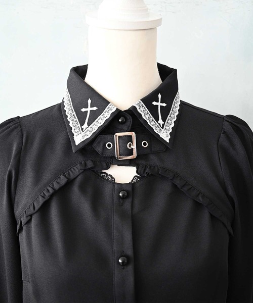 MA*RS(アメーバーマーズ)の「胸開きクロス刺繍ブラウス(シャツ/ブラウス・レディース・ブラック/ホワイト・FREE)」の16枚目の写真