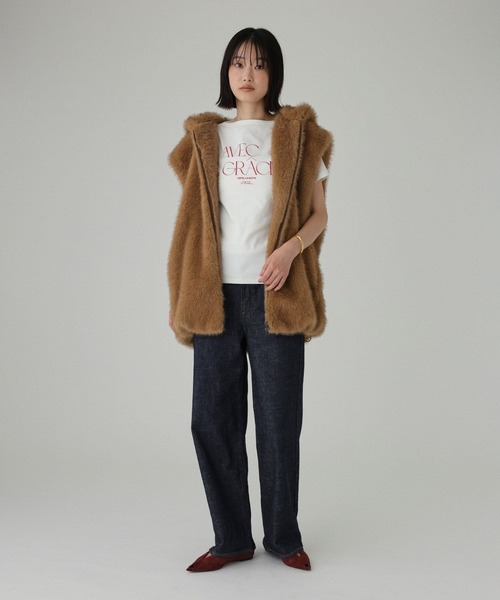 BABYLONE(バビロン)の「【La Hutte】コンパクトロゴTシャツ(Tシャツ/カットソー・レディース・ホワイト/ネイビー・フリー)」の14枚目の写真