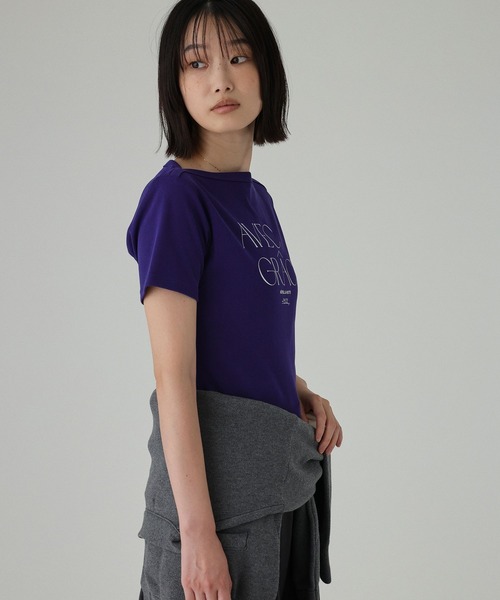 BABYLONE(バビロン)の「【La Hutte】コンパクトロゴTシャツ(Tシャツ/カットソー・レディース・ホワイト/ネイビー・フリー)」の7枚目の写真