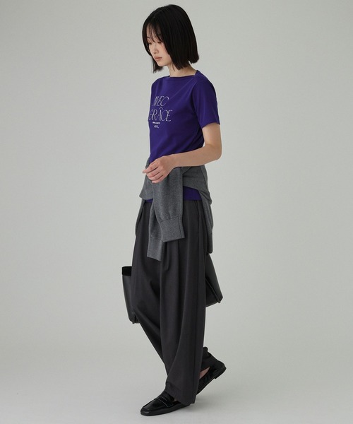BABYLONE(バビロン)の「【La Hutte】コンパクトロゴTシャツ(Tシャツ/カットソー・レディース・ホワイト/ネイビー・フリー)」の9枚目の写真