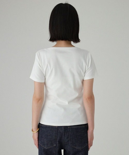 BABYLONE(バビロン)の「【La Hutte】コンパクトロゴTシャツ(Tシャツ/カットソー・レディース・ホワイト/ネイビー・フリー)」の18枚目の写真
