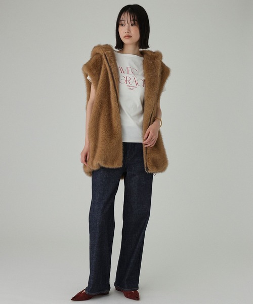 BABYLONE(バビロン)の「【La Hutte】コンパクトロゴTシャツ(Tシャツ/カットソー・レディース・ホワイト/ネイビー・フリー)」の13枚目の写真