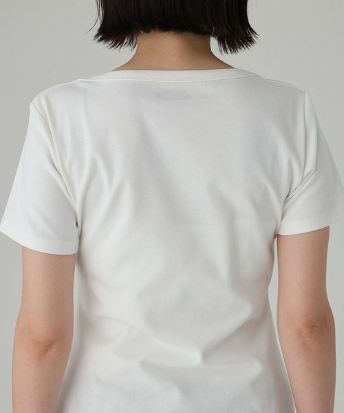 BABYLONE(バビロン)の「【La Hutte】コンパクトロゴTシャツ(Tシャツ/カットソー・レディース・ホワイト/ネイビー・フリー)」の20枚目の写真