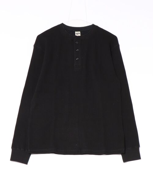 sunny branch(サニーブランチ)の「【SB】ワッフル ヘンリーネックロングスリーブTシャツ(Tシャツ/カットソー・メンズ・ブラック・MEDIUM)」の1枚目の写真