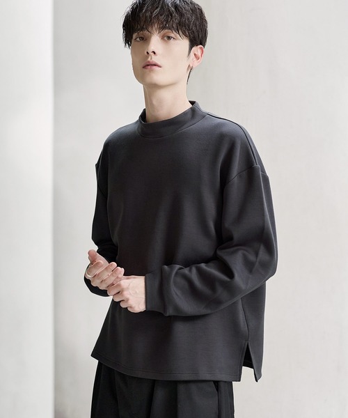 ETELIO(エテリオ)の「【吸湿発熱】機能性ポンチモックネックプルオーバー(Tシャツ/カットソー・メンズ・ブラック/ブラウン/チャコール/ホワイト・XL/L/S/M)」の3枚目の写真