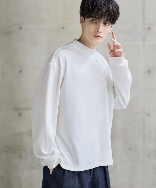 ETELIO(エテリオ)の「【吸湿発熱】機能性ポンチモックネックプルオーバー(Tシャツ/カットソー・メンズ・ブラック/ブラウン/チャコール/ホワイト・XL/L/S/M)」の7枚目の写真