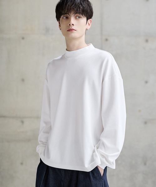 ETELIO(エテリオ)の「【吸湿発熱】機能性ポンチモックネックプルオーバー(Tシャツ/カットソー・メンズ・ブラック/ブラウン/チャコール/ホワイト・XL/L/S/M)」の10枚目の写真