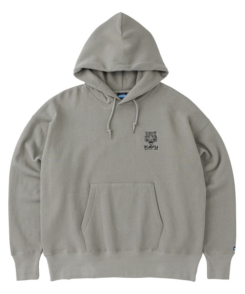 KAVU（カブー）の「KAVU/カブー OP Parka Tiger/ワンポイント パーカー タイガー（パーカー・メンズ・ブラック/ライトグレー/ベージュ・MEDIUM/SMALL/LARGE）」の3枚目の写真