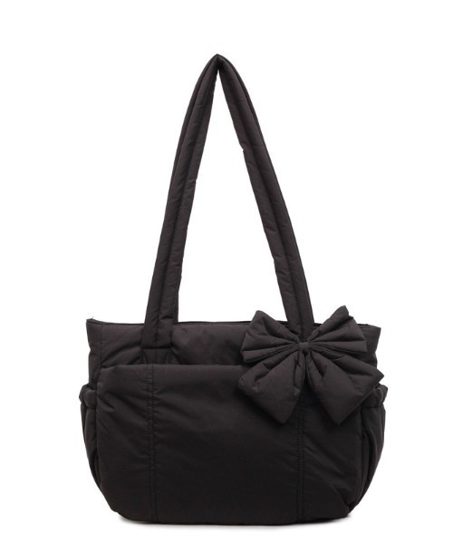 Alum'（アルム）の「Puff Ribbon Tote Bag/パフリボントートバッグ（トートバッグ・レディース・ピンク/ブラック・FREE）」の8枚目の写真