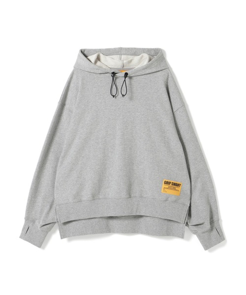 GRIP SWANY(グリップスワニー)の「【GSWCT‐292】 TUCKED SLEEVE SLIT HOODIE(スウェット・レディース・ヘザーグレー/ブラック・FREE)」の1枚目の写真