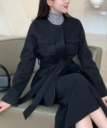 ノーカラーコート ベルト」に該当するジャケット/アウターファッション