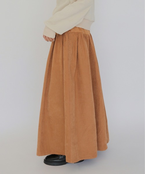 CLEIO(クレイオ)の「【CLEIO】スウェードライク切替えギャザースカート SUEDE-LIKE SWITCHING GATHER SKIRT(スカート・レディース・テラコッタ/アッシュブラウン/ライトベージュ・FREE)」の19枚目の写真