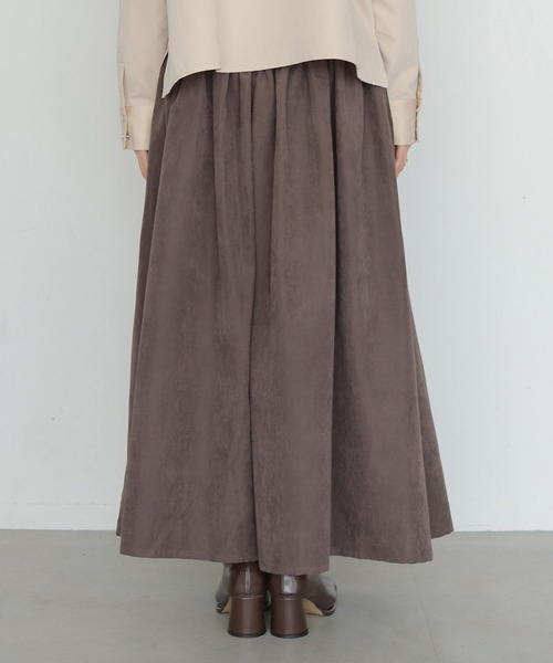 CLEIO(クレイオ)の「【CLEIO】スウェードライク切替えギャザースカート SUEDE-LIKE SWITCHING GATHER SKIRT(スカート・レディース・テラコッタ/アッシュブラウン/ライトベージュ・FREE)」の13枚目の写真