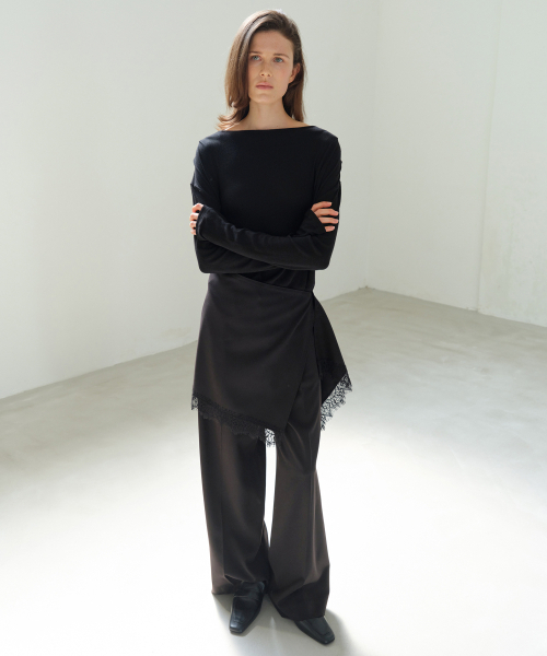 LEVAR（レバー）の「Whenever Layered Wrap Skirt - Black（スカート・レディース・その他・FREE）」の2枚目の写真