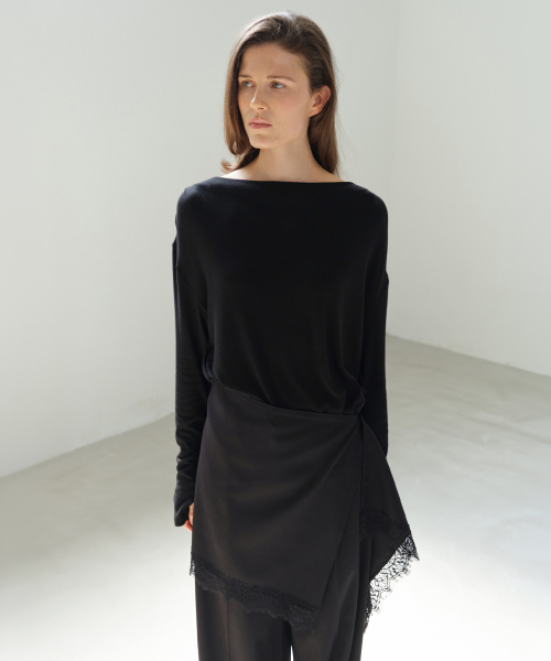 LEVAR（レバー）の「Whenever Layered Wrap Skirt - Black（スカート・レディース・その他・FREE）」の3枚目の写真