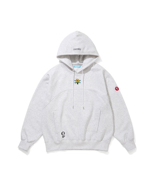 ICECREAM(アイスクリーム)の「EMBROIDEREY LOGO SWITCHING COTTON HOODIE(パーカー・メンズ・ブラック/アッシュグレー・MEDIUM/LARGE/X-LARGE)」の1枚目の写真