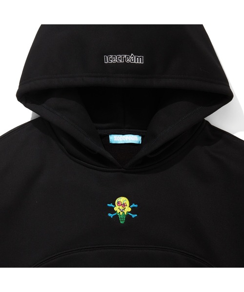 ICECREAM(アイスクリーム)の「EMBROIDEREY LOGO SWITCHING COTTON HOODIE(パーカー・メンズ・ブラック/アッシュグレー・MEDIUM/LARGE/X-LARGE)」の5枚目の写真