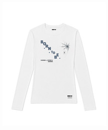 セミクロップ born to 長袖Tシャツ [ホワイト]
