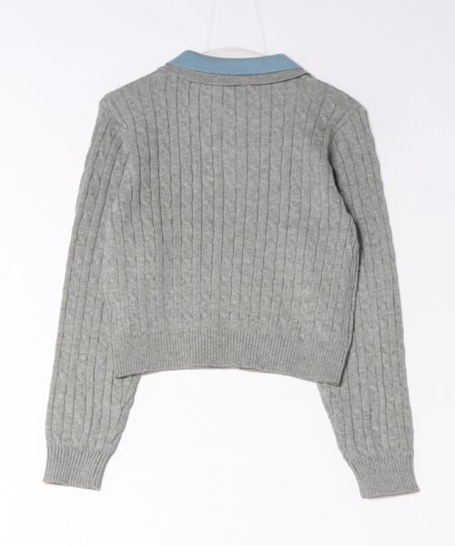Another Branch olive des olive(アナザーブランチオリーブデオリーブ)の「2枚衿ハート釦ポロ(Tシャツ/カットソー・レディース・ボルドー/アイボリー/チャコールグレー/ネイビー・FREE)」の5枚目の写真