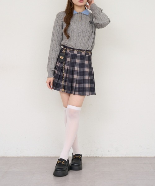 Another Branch olive des olive(アナザーブランチオリーブデオリーブ)の「2枚衿ハート釦ポロ(Tシャツ/カットソー・レディース・ボルドー/アイボリー/チャコールグレー/ネイビー・FREE)」の21枚目の写真